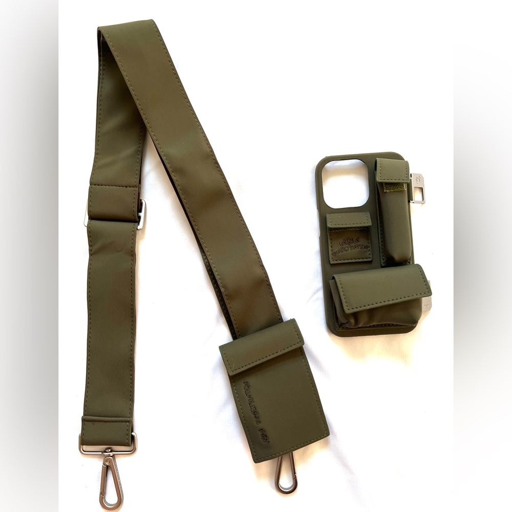 Olive Green Crossbody Phone Case with Adjustable Strap
